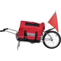 DKD Home Decor Remorque de vélo à une roue avec sac de rangement