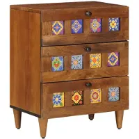 vidaXL Cabinet de chevet Marron 50 x 33 x 60 cm Bois de mangue massif