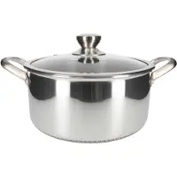 Cheffinger Marmite Inox Premium Avec Revêtement Intérieur Antiadhésif En Nid D'abeille 28cm Argent