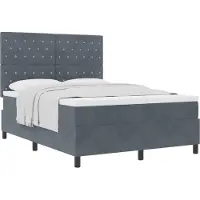 vidaXL Lit boxspring avec matelas gris foncé 160 x 200 cm velours