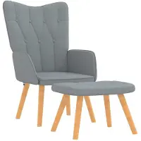 vidaXL Fauteuil relax avec pouf Tissu gris clair