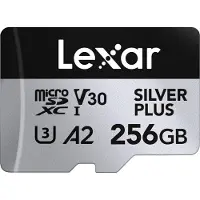Lexar Professional Silver Plus (256 Go, microSDXC, U3, UHS-I), Carte mémoire, Noir, Argent