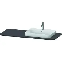Duravit Happy D.2 Plus Console 1300x550 mm, 1 découpe à droite, pour meuble sous-lavabo HP4942, HP4962, HP4972, HP031KR8080
