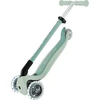 Globber GO-UP ACTIVE LIGHTS ECO - 3 en 1 tricycle, roue et trottinette, 120/80 mm, 3 roues, hauteur réglable, pistache