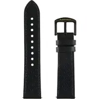 GARETT univerzální řemínek 22 mm, černý kožený, Montre connectée : accessoires, Noir