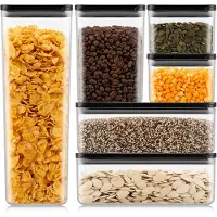 Bodum Canteen Lot de 6 bocaux de conservation avec couvercle noir