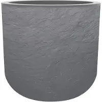 Eda Pot De Fleurs Rond En Plastique Volcania Up Gris Galet - Ø 40 Cm