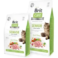 Brit Care Cat Grain-Free Senior &amp; Weight Control - sans céréales, hypoallergénique, au poulet frais, pour chats âgés ou stérilisés - 2 kg