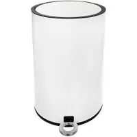 Orion Poubelle en métal BLANC 6l avec une fonction pédale
