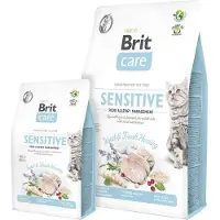 Brit Care Cat Grain-Free Sensitive - croquettes hypoallergénique dinde &amp; saumon, sans céréales, pour les chats adultes ayant un tube digestif sensible - 7 kg