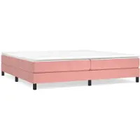 Syfax Sommier à lattes de lit avec matelas Rose 200x200 cm Velours