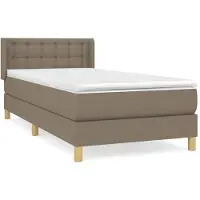 Syfax Sommier à lattes de lit avec matelas Taupe 100x200 cm Tissu
