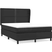 vidaXL Lit boxspring avec matelas noir 140x200 cm similicuir