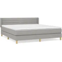 Syfax Sommier à lattes de lit avec matelas Gris clair 180x200cm Tissu