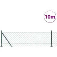vidaXL Clôture en fil métallique avec socle en béton, 10 x 0,6 m, couleur verte