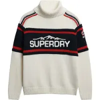 Superdry Femme Pull à col Roulé Après-ski White Taille: 40