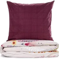 L'essentiel Maison , Ranforce King-Size-Bettbezug-Set (FR), Flos - Claret Red, 100 % BAUMWOLLE RANFORCE, Weinrot, 240 x 220 cm