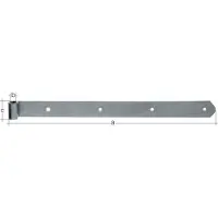 GAH Alberts Bande de chargement largeur 45 mm longueur 600 x 45 mm épaisseur 5 mm acier galvanisé à chaud Ø 16