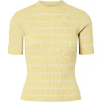 Pieces Pull-over jaune / blanc
