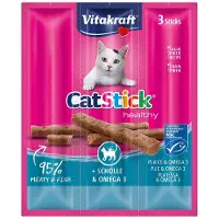 Vitakraft Cat Stick Mini - Plie & Oméga 3 - 8 + 2 gratis