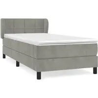 Syfax Sommier à lattes de lit et matelas Gris clair 90x190 cm Velours