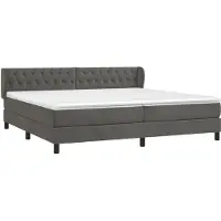 Syfax Sommier à lattes de lit et matelas Gris foncé 200x200cm Velours
