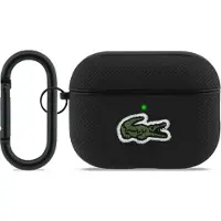 Lacoste Étui AirPods Pro 3 noir Logo crocodile vert avec mousqueton