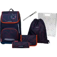 Schneiders sac d'école sac à dos de loisirs Ergoplus 2in1 Schulranzen Set 7 pièces 22L Ninja Revenge bleu marine