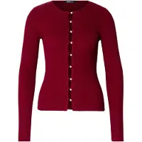 Gina Tricot Cardigan rouge foncé / blanc perle