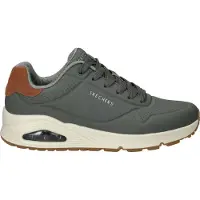 SKECHERS Baskets basses 'Uno - Suited On Air' olive / blanc