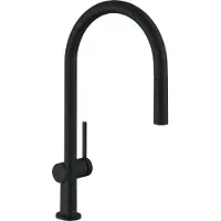 Hansgrohe robinet de cuisine Talis M54, monocommande, hauteur 210 mm, douchette extractible, 1 jet, système sBox, finition noir mat
