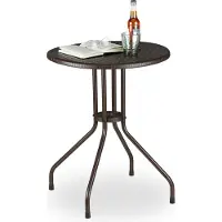 Relaxdays Table de jardin marron ronde 74,0 cm