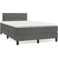 Syfax Sommier à lattes de lit et matelas Gris foncé 120x200cm Velours