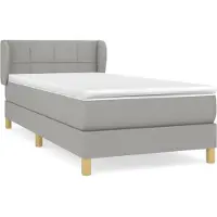 Syfax Sommier à lattes de lit avec matelas Gris clair 90x200 cm Tissu