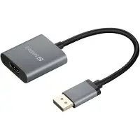 Sandberg DisplayPort — HDMI (Typ A) (HDMI, 20 cm), Adaptateur données + vidéo, Gris