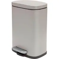 Spirella poubelle cosmétique 12 litres en inox avec abaissement automatique et seau intérieur "Akira" Salle de bain Poubelle Softclose taupe matt