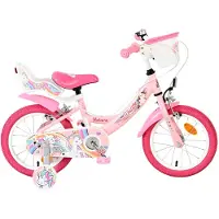 Volare Vélo enfant Unicorn - Fille - 14 pouces - Rose - Deux freins à main
