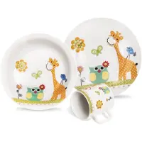 Orion Set de petit-déjeuner pour enfants avec de charmants motifs d'animaux, passe au lave-vaisselle