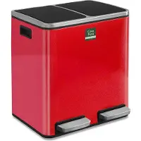 Karat Poubelle à pédale Felix Système de tri Framboise 2 x 30 litres (60 litres)