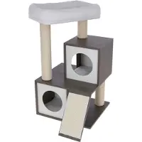 Kerbl Arbre à chat pour chats Gris Blanc/Noir Sisal