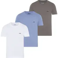 BOSS pour homme. 50532468 Lot de 3 T-shirts Classic Underwear gris, bleu, blanc (M), Homewear, Coton, Manche courte