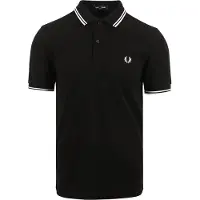 Fred perry pour homme. M3600 Polo Twin Tipped noir (M), Casuel, Coton, Manche courte