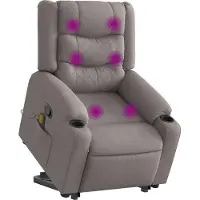 Syfax Fauteuil inclinable de massage Taupe Tissu