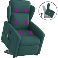 Syfax Fauteuil inclinable de massage Vert foncé Tissu
