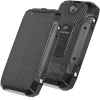 IMoshion Solar Powerbank 30 000 mAh - Powerbank sans fil alimenté par l'énergie solaire - Charge rapide et Power Delivery - Noir
