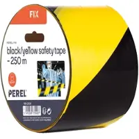 Perel Ruban de marquage - 250 mètres - Jaune/noir -