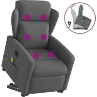 Syfax Fauteuil de massage inclinable Gris foncé Tissu