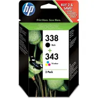 HP 338+343 (SD449EE) - Noir + 3 couleurs - Cartouche d'encre - Multipack