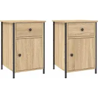 vidaXL Tables de chevet 2pcs chêne sonoma 40x42x60cm bois d'ingénierie