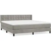 Syfax Sommier à lattes de lit et matelas Gris clair 180x200cm Velours
